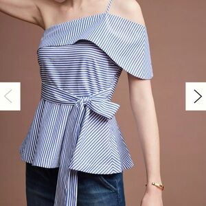 Maeve Mia One Shoulder striped blouse S